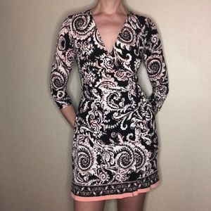 Siege by eci Pink and Black Paisley Dress Size 6